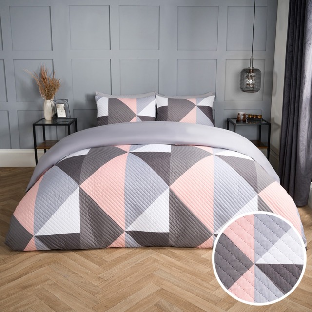 OHS Ralph Geo Pinsonic Duvet Set, Blush - Double - image 1