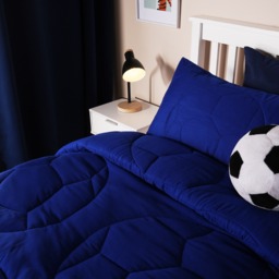 OHS Football Quilted Coverless 7.5 Tog Duvet Set, Blue - Single - thumbnail 2