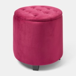 OHS Matte Velvet Ottoman - Dark Berry - thumbnail 2