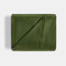 OHS Plain Fleece Throw, Woodland Green - 150 x 200cm - thumbnail 3