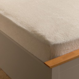 OHS Teddy Fleece Fitted Sheet, Cream - Single - thumbnail 1
