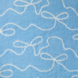 OHS 100% Cotton Frill Edge Tufted Bow Reversible Bath Towel, Blue/White - 1PC - thumbnail 5