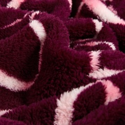 OHS Ribbon Bow Print Teddy Fleece Throw - Burgundy/Cream - thumbnail 3