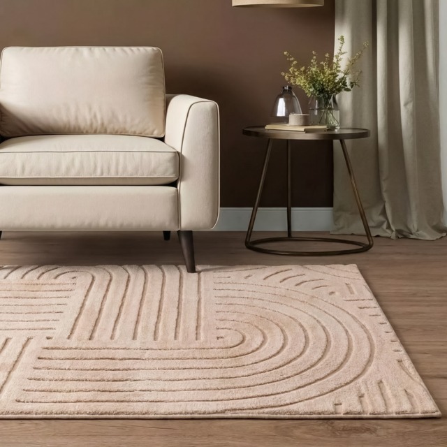 OHS Contemporary Tufted Arches Rug, Mink - 120 x 170cm - image 1