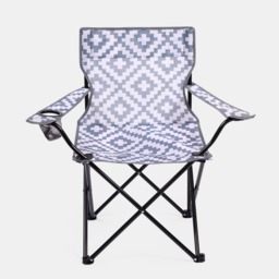 OHS Foldable Geometric Camping Chair - Grey - thumbnail 2