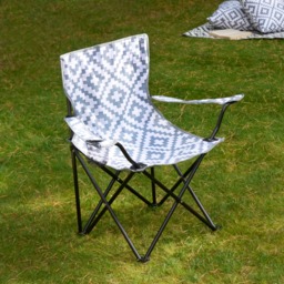 OHS Foldable Geometric Camping Chair - Grey - thumbnail 1