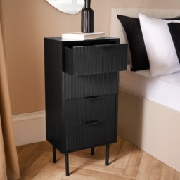 OHS Ribbed 4-Drawer Unit  - Black - thumbnail 2