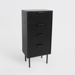 OHS Ribbed 4-Drawer Unit  - Black - thumbnail 5