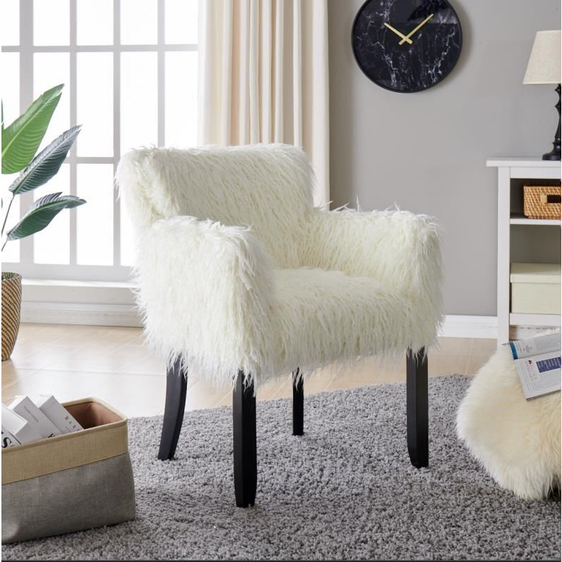 Faux Sheepskin White Tub Chair