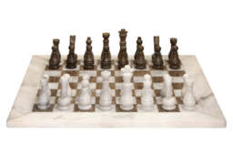 Eleri White & Grey Large Marble Chess Set - thumbnail 2