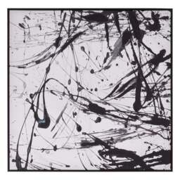 Noah Monochrome Black & White Paint Splash Framed Wall Art - thumbnail 2