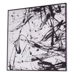 Noah Monochrome Black & White Paint Splash Framed Wall Art - thumbnail 3