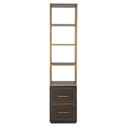 Richmond Interiors Carter Brown Oak Wood & Gold Display Unit - Small - thumbnail 3