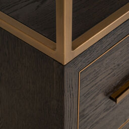 Richmond Interiors Carter Brown Oak Wood & Gold Display Unit - Small - thumbnail 5