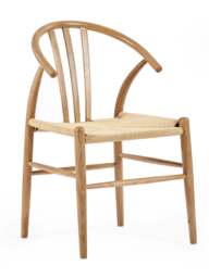 Set of 2 Drayton Natural Oak Wood Curved Dining Chairs - thumbnail 1