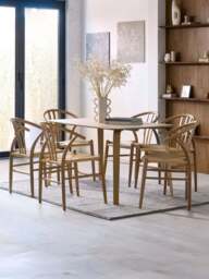 Set of 2 Drayton Natural Oak Wood Curved Dining Chairs - thumbnail 3