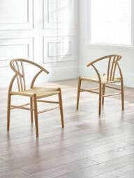 Set of 2 Drayton Natural Oak Wood Curved Dining Chairs - thumbnail 4