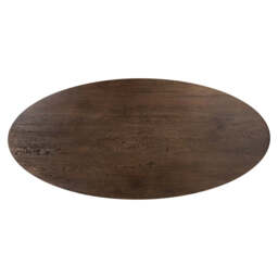 Richmond Interiors Watson Dark Brown Oak Wood Oval Dining Table 300cm - thumbnail 2