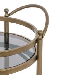 Richmond Interiors Hendricks Brass Brushed Gold Drinks Trolley - thumbnail 3