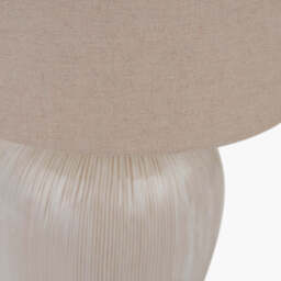 Greta Natural & Cream Textured Ceramic Table Lamp - thumbnail 3