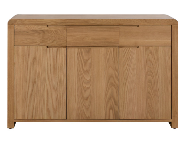 Curve Natural Oak Wood Sideboard