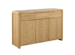 Curve Natural Oak Wood Sideboard - thumbnail 3