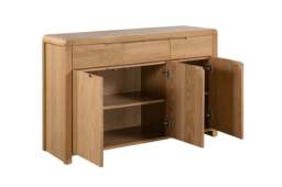 Curve Natural Oak Wood Sideboard - thumbnail 2