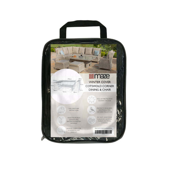 Maze Cotswold Corner Dining Set & Chair Outdoor Cover