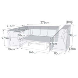 Maze Cotswold Corner Dining Set & Chair Outdoor Cover - thumbnail 3
