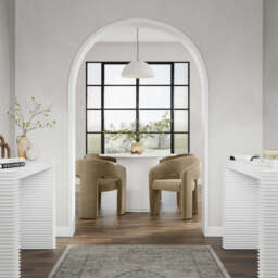Alba Mole Taupe Velvet Tripod Dining Chair - thumbnail 3