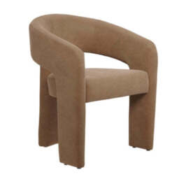 Alba Mole Taupe Velvet Tripod Dining Chair - thumbnail 4
