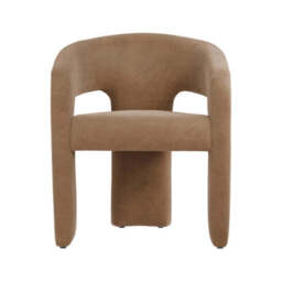 Alba Mole Taupe Velvet Tripod Dining Chair - thumbnail 2
