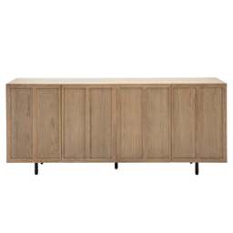 Fore Panelled Natural Oak Wood Sideboard - thumbnail 5