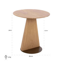 Richmond Interiors Belfort Carved Natural Oak Wood Side Table - thumbnail 6