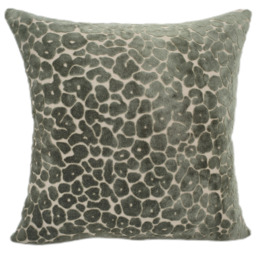 Malini Paul Moneypenny Spoton Leopard Velvet Sage Green Square Cushion - Large
