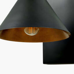 Zeta Matt Black and Antique Brass Wall Light - thumbnail 6
