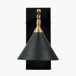 Zeta Matt Black and Antique Brass Wall Light - thumbnail 5