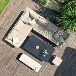 Maze Pulse Oatmeal Beige Rectangular Outdoor Corner Sofa Dining Set with Rising Table - 8-10 Seater - thumbnail 2