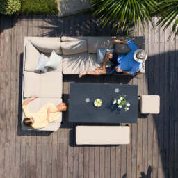Maze Pulse Oatmeal Beige Rectangular Outdoor Corner Sofa Dining Set with Rising Table - 8-10 Seater - thumbnail 3