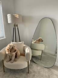 Organic Abstract Egg Rustic Finish Full Length Leaner Mirror - Extra Large - thumbnail 2