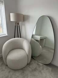 Organic Abstract Egg Rustic Finish Full Length Leaner Mirror - Extra Large - thumbnail 3
