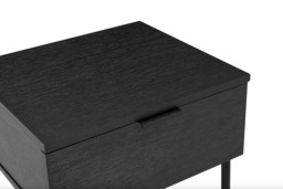 Luna Black Wood Bedside Table - thumbnail 4