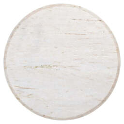 Richmond Interiors Mayfield White Morchana Marble & Brown Wood Round Side Table - thumbnail 3