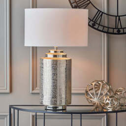 Zuri Shiny Silver Metal Pot Table Lamp Base - Large - thumbnail 1