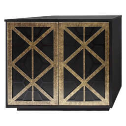 Reeno Fretwork Black Mango Wood & Gold Sideboard - thumbnail 2