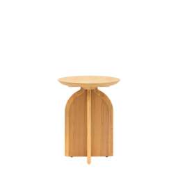 Sirena Carved Natural Oak Wood Side Table - thumbnail 5