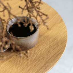 Sirena Carved Natural Oak Wood Side Table - thumbnail 3