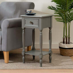 Grey Side Table with Drawer - thumbnail 1