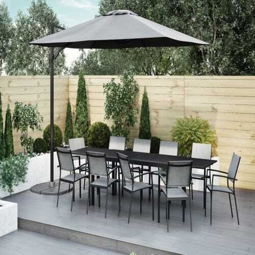 Havana - 10 Seater Extendable Dining Set and 3x4m Parasol