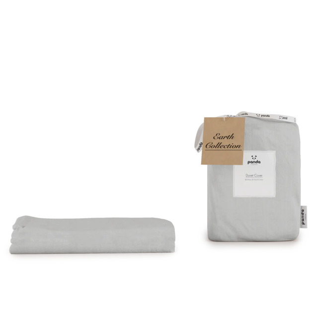 Bamboo & French Linen Bedding - Duvet Cover - Silver Lining Grey - UK Super King - image 1